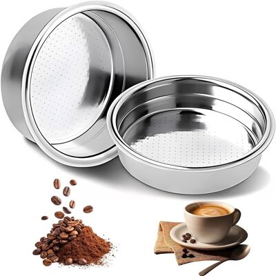 GRASSLIN 2 Pièces Filtre À Café, Acier Inoxydable 51mm, Panier-filtre Non-pressurisé, Pour Machine Espresso, Usage Domestique - Publicité GRASSLIN 2 Pièces Filtre À Café, Acier Inoxydable 51mm, Panier-filtre Non-pressurisé, Pour Machine Espresso, Usage Domestique - Publicité