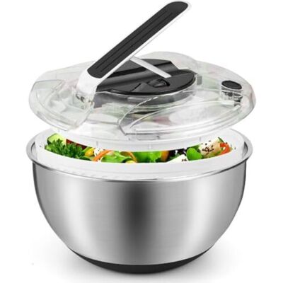 Scotch Essoreuse À Salade 3,5l En Acier Inoxydable Grande, Panier A Salade Avec Couvercle, Base Antidérapante, Salad Spinner Pour Laver Et Égoutter Les Salades, Égoutter Les Pâtes, Etc. Publicité Scotch Essoreuse À Salade 3,5l En Acier Inoxydable Grande, Panier A Salade Avec Couvercle, Base Antidérapante, Salad Spinner Pour Laver Et Égoutter Les Salades, Égoutter Les Pâtes, Etc. Publicité