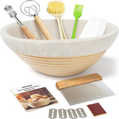 BRINSEA Panier De Fermentation 25 Cm, Kit Artisanal Avec Mélangeur, Raclette Et Accessoires Pour Le Pain - Publicité BRINSEA Panier De Fermentation 25 Cm, Kit Artisanal Avec Mélangeur, Raclette Et Accessoires Pour Le Pain - Publicité