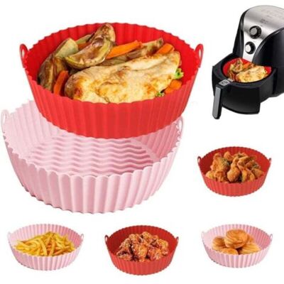 ABYSSE 2 Grandes Air Fryer Acessoires, Panier Friteuse 21 Cm/8,5 Pouces, Friteuse À Air En Silicone Réutilisable Pour Accessoires De Four À Friteuse À Air De 5 À 8 Qt (rose + Rouge) - Publicité ABYSSE 2 Grandes Air Fryer Acessoires, Panier Friteuse 21 Cm/8,5 Pouces, Friteuse À Air En Silicone Réutilisable Pour Accessoires De Four À Friteuse À Air De 5 À 8 Qt (rose + Rouge) - Publicité