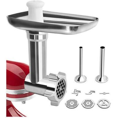 OEM Hachoir À Viande Compatible Kitchenaid Artisan – 3 Plaques De Broyage + 2 Tubes À Farcir, Accessoire Robuste En Acier Inoxydable - Publicité OEM Hachoir À Viande Compatible Kitchenaid Artisan – 3 Plaques De Broyage + 2 Tubes À Farcir, Accessoire Robuste En Acier Inoxydable - Publicité