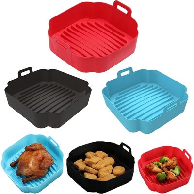 SANS MARQUE 3pcs Air Fryer Liner Pot Anti-adhésif En Silicone Avec Poignée, 8 Pouces Pot Friteuse À Air Chaud, Moule Airfryer Réutilisables Plat Carre, Panier Pour Four, Micro-ondes, Pour Cosori, Ninja, Tower - Publicité SANS MARQUE 3pcs Air Fryer Liner Pot Anti-adhésif En Silicone Avec Poignée, 8 Pouces Pot Friteuse À Air Chaud, Moule Airfryer Réutilisables Plat Carre, Panier Pour Four, Micro-ondes, Pour Cosori, Ninja, Tower - Publicité
