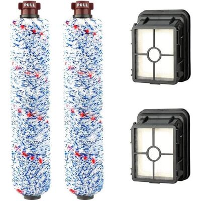 MOXIE Remplacement Accessoires 2 Brosse Rouleau Multi-surface + 2 Filtres Pour Bissell Crosswave 17132 Et 2225n Series - Publicité MOXIE Remplacement Accessoires 2 Brosse Rouleau Multi-surface + 2 Filtres Pour Bissell Crosswave 17132 Et 2225n Series - Publicité