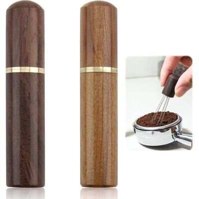 GRASSLIN 2 Pcs Outil Distribution Wdt, 6 Aiguilles Acier Inoxydable, Poignée Bois, Accessoire Barista Pour Machine Expresso - Publicité GRASSLIN 2 Pcs Outil Distribution Wdt, 6 Aiguilles Acier Inoxydable, Poignée Bois, Accessoire Barista Pour Machine Expresso - Publicité