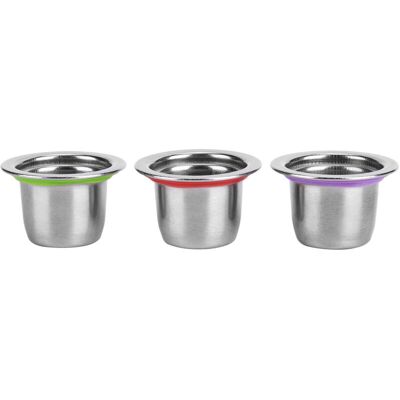 PELTOR Jeffergarden 3 Capsules Café Réutilisables Inox Filtre Rechargeable 30x22x20mm Pour Nespresso - Écologique - Publicité PELTOR Jeffergarden 3 Capsules Café Réutilisables Inox Filtre Rechargeable 30x22x20mm Pour Nespresso - Écologique - Publicité
