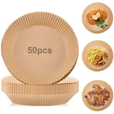 BRINSEA 50pcs Air Fryer Accessoires Antiadhésif Jetable Baking Paper Outil De Cuisine - Publicité BRINSEA 50pcs Air Fryer Accessoires Antiadhésif Jetable Baking Paper Outil De Cuisine - Publicité