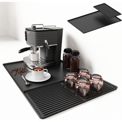 GRASSLIN 1 - Tapis De Bar - Tapis En Silicone - Anti-dérapant Et Résistant À La Chaleur - Pour Machines À Café Et Égouttoirs - Noir - 60x40cm - Publicité GRASSLIN 1 - Tapis De Bar - Tapis En Silicone - Anti-dérapant Et Résistant À La Chaleur - Pour Machines À Café Et Égouttoirs - Noir - 60x40cm - Publicité