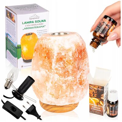 OEM Lampe De Sel D'Aromathérapie + Huile Essentielle Naturelle D'Orange, De Clou De Girofle Et De Cannelle - Publicité OEM Lampe De Sel D'Aromathérapie + Huile Essentielle Naturelle D'Orange, De Clou De Girofle Et De Cannelle - Publicité
