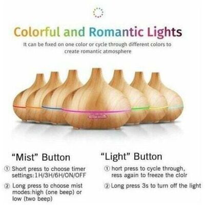 OEM Diffuseur D’huiles Essentielles À Ultrasons 550 Ml – Brume Froide Réglable + 7 Couleurs Led – Design Silencieux Et Moderne - Publicité OEM Diffuseur D’huiles Essentielles À Ultrasons 550 Ml – Brume Froide Réglable + 7 Couleurs Led – Design Silencieux Et Moderne - Publicité