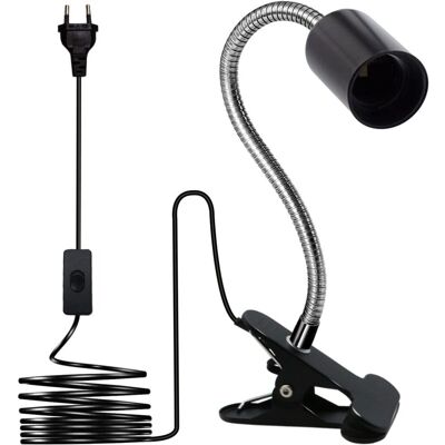 BRAST Douille Ampoule E27 À Pince,lampe Pince,douille Pince Avec Col De Cygne 350mm,réglage 360 Degrés,clip Base En Métal,220cm Cable Interrupteur,spot E27pour Lit Lecture, Noir - Publicité BRAST Douille Ampoule E27 À Pince,lampe Pince,douille Pince Avec Col De Cygne 350mm,réglage 360 Degrés,clip Base En Métal,220cm Cable Interrupteur,spot E27pour Lit Lecture, Noir - Publicité