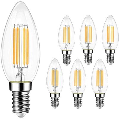 OEM Ampoule Led Filament Vintage E14,4w (équivalent 40w),blanc Chaud 2700k,470lm,culot Edison - Lot De 6 - Publicité OEM Ampoule Led Filament Vintage E14,4w (équivalent 40w),blanc Chaud 2700k,470lm,culot Edison - Lot De 6 - Publicité