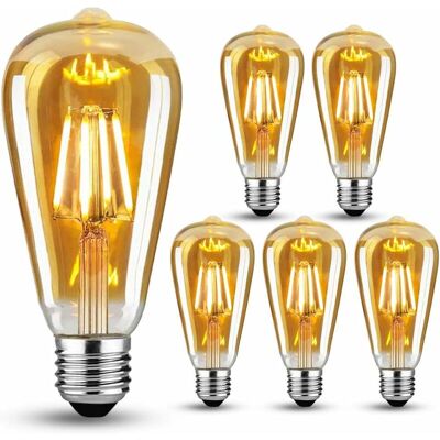VUSZR Lot De 6 Ampoules Incandescent Bulb Edison Vintage E27 , 4 W, Blanc Chaud - Publicité VUSZR Lot De 6 Ampoules Incandescent Bulb Edison Vintage E27 , 4 W, Blanc Chaud - Publicité