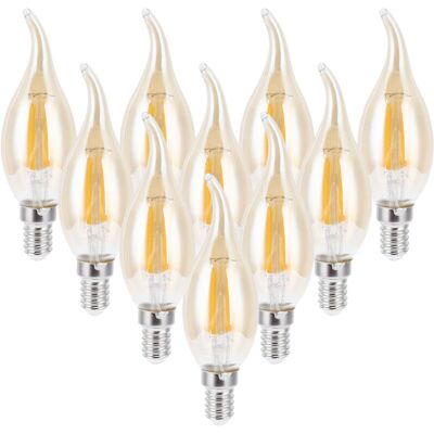 URSUS Jeffergarden Ampoule Led À Filament Doré C35, 2700k, 4w, Base E14, Verre Transparent, Lumière Blanche Chaude, 220 À 240v, 10 Pièces - Publicité URSUS Jeffergarden Ampoule Led À Filament Doré C35, 2700k, 4w, Base E14, Verre Transparent, Lumière Blanche Chaude, 220 À 240v, 10 Pièces - Publicité