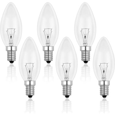 PECCPLNOM Ampoule Bougie Clair E14 40w, Ampoule Incandescence Dimmable, Blanc Chaud 2700k, 400lm, Ampoule Flamme, E14 Ampoules À Bougie À Vis Edison, Pack De 6 - Publicité PECCPLNOM Ampoule Bougie Clair E14 40w, Ampoule Incandescence Dimmable, Blanc Chaud 2700k, 400lm, Ampoule Flamme, E14 Ampoules À Bougie À Vis Edison, Pack De 6 - Publicité