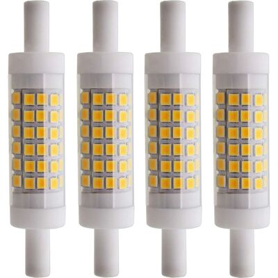 Vision R7s 5w 78mm Ampoules Led En Céramique 60 Smd2835 Blanc Chaud 3000k 500lm Non Compatible Avec Variateur D'Intensité (lot De 4) - Publicité Vision R7s 5w 78mm Ampoules Led En Céramique 60 Smd2835 Blanc Chaud 3000k 500lm Non Compatible Avec Variateur D'Intensité (lot De 4) - Publicité
