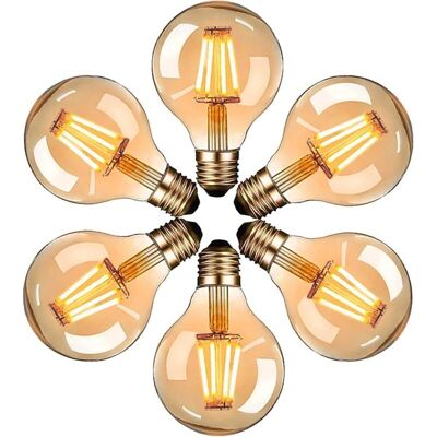 MOXIE Ampoules Led Edison, Ampoule Vintage G80 E27 4w, Blanc Chaud 2700k, Ampoule Rétro À Filament,non-dimmable, Lot De 6 - Publicité MOXIE Ampoules Led Edison, Ampoule Vintage G80 E27 4w, Blanc Chaud 2700k, Ampoule Rétro À Filament,non-dimmable, Lot De 6 - Publicité