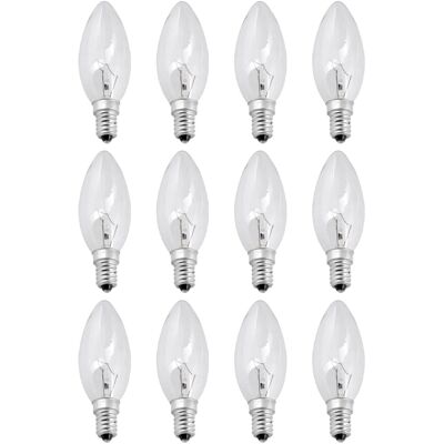 KROVV Ampoule Bougie - 40 W - E14 - Blanc Clair - Incandescence - 360° - Irc 80 - Dimmable - 12 Pièces - Publicité KROVV Ampoule Bougie - 40 W - E14 - Blanc Clair - Incandescence - 360° - Irc 80 - Dimmable - 12 Pièces - Publicité