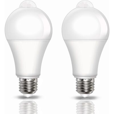 SANS MARQUE Ampoule Détecteur De Mouvement E27 9w, 800lm Blanc Froid 6500k Ampoule Led E27 Capteur Pir, Auto On/off, Pour Couloir, Escalier, Garage, Ac 220v, 120 Degrees, Lot De 2 - Publicité SANS MARQUE Ampoule Détecteur De Mouvement E27 9w, 800lm Blanc Froid 6500k Ampoule Led E27 Capteur Pir, Auto On/off, Pour Couloir, Escalier, Garage, Ac 220v, 120 Degrees, Lot De 2 - Publicité