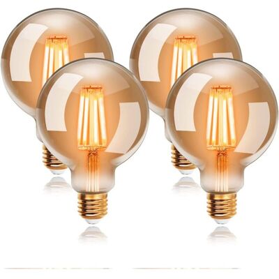 MOXIE Ampoules Led 6w Edison Vintage G80, Blanc Chaud 2200k E27, Equivalent À Ampoule Incandescente 48w, Ampoule Rétro À Filament, Rétro Antique Lampe Décorative, Non-dimmable, Lot De 4 - Publicité MOXIE Ampoules Led 6w Edison Vintage G80, Blanc Chaud 2200k E27, Equivalent À Ampoule Incandescente 48w, Ampoule Rétro À Filament, Rétro Antique Lampe Décorative, Non-dimmable, Lot De 4 - Publicité