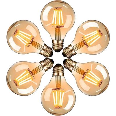 MOXIE Ampoules Led Edison, Ampoule Vintage G80 E27 4w, Blanc Chaud 2700k, Ampoule Rétro À Filament,non-dimmable, Lot De 6 - Publicité MOXIE Ampoules Led Edison, Ampoule Vintage G80 E27 4w, Blanc Chaud 2700k, Ampoule Rétro À Filament,non-dimmable, Lot De 6 - Publicité