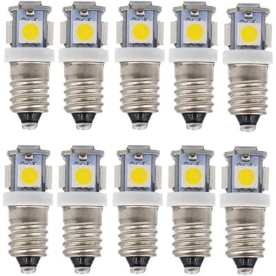 MOXIE E10 Ac Led Ampoules-10 Pcs 6v 5 Lampes Led-e10 Miniature Vis 50lm (ac 6v) - Publicité MOXIE E10 Ac Led Ampoules-10 Pcs 6v 5 Lampes Led-e10 Miniature Vis 50lm (ac 6v) - Publicité