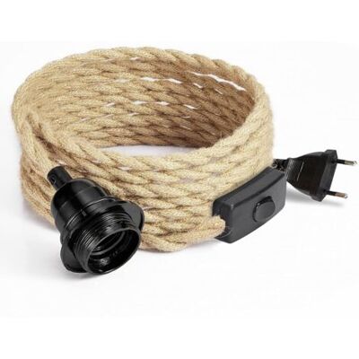 SCORPIO 4.5m Câble Électrique En Lin 2 Conducteurs, Avec E27 Douille Et Interrupteur, Pour Diy Lampe(sans Ampoule)- - Publicité SCORPIO 4.5m Câble Électrique En Lin 2 Conducteurs, Avec E27 Douille Et Interrupteur, Pour Diy Lampe(sans Ampoule)- - Publicité