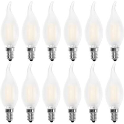 MOXIE Ampoule Led E14 Flamme,forme De Bougie,blanc Chaud 2700k,4w Equivalence Incandescence 40w,400lm, Lot De 12 - Publicité MOXIE Ampoule Led E14 Flamme,forme De Bougie,blanc Chaud 2700k,4w Equivalence Incandescence 40w,400lm, Lot De 12 - Publicité