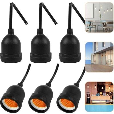 ACKERMAN Douilles E27 6pcs Support De Lampe E27 Étanche Adaptateurs De Support De Lampe E27 Étanche De Haut Qualité Pour Ampoules À Incandescence Et Ampoules Led Ou Industrie Et Diy - Publicité ACKERMAN Douilles E27 6pcs Support De Lampe E27 Étanche Adaptateurs De Support De Lampe E27 Étanche De Haut Qualité Pour Ampoules À Incandescence Et Ampoules Led Ou Industrie Et Diy - Publicité