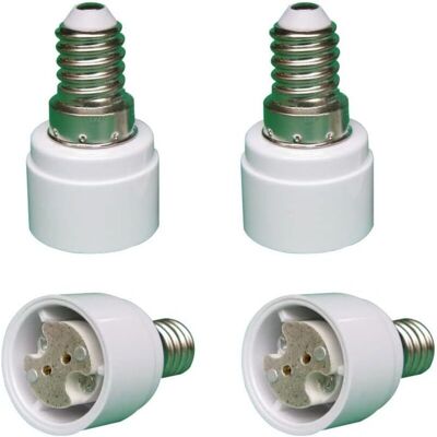 Melissa Lot De 4 Adaptateurs De Culot E14 Vers G4 Mr16 Gu5.3 Gu4 Pour Ampoule Led Ou Halogène - Publicité Melissa Lot De 4 Adaptateurs De Culot E14 Vers G4 Mr16 Gu5.3 Gu4 Pour Ampoule Led Ou Halogène - Publicité