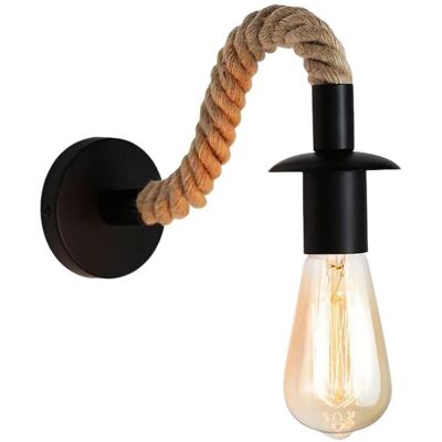 SANS MARQUE Applique Murale Vintage En Corde De Chanvre ,applique Murale Industrielle Idéal , E27 Luminaire,ampoule Non Incluse,110/220v (noir), - Publicité SANS MARQUE Applique Murale Vintage En Corde De Chanvre ,applique Murale Industrielle Idéal , E27 Luminaire,ampoule Non Incluse,110/220v (noir), - Publicité