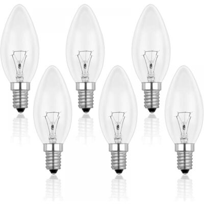 OEM Ampoule Incandescence Bougie E14 60w 230v, Ampoule Flamme E14, Dimmable Blanc Chaud 2700k, 600lm, C35 Ampoule Transparent, Pour Lustre, Lampe De Bureau, Pack De 6 - Publicité OEM Ampoule Incandescence Bougie E14 60w 230v, Ampoule Flamme E14, Dimmable Blanc Chaud 2700k, 600lm, C35 Ampoule Transparent, Pour Lustre, Lampe De Bureau, Pack De 6 - Publicité