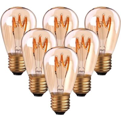 MOXIE Lot De 6 Ampoules Led E27 Vintage À Filament Spirale St45/s14 3 W Lumière Ambrée Non Dimmable 2200 K Blanc Très Chaud 150 Lm Équivalent À 25w Ampoule Incandescente, Rétro Antique Lampe Décorative - Publicité MOXIE Lot De 6 Ampoules Led E27 Vintage À Filament Spirale St45/s14 3 W Lumière Ambrée Non Dimmable 2200 K Blanc Très Chaud 150 Lm Équivalent À 25w Ampoule Incandescente, Rétro Antique Lampe Décorative - Publicité