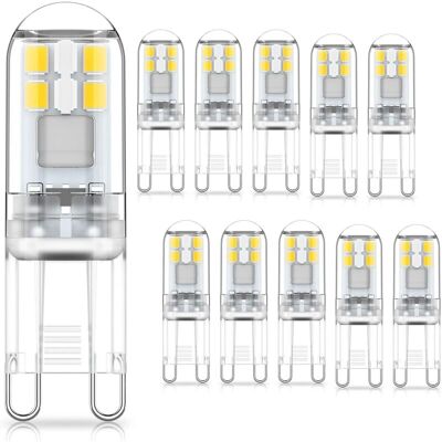 Melissa Ampoules Led G9 1.5w Équivalent À 20w Halogène Lumière Blanc Froid 6000k, Ac 220-240v,non Dimmables,mini Ampoule À Incandescence,sans Scintillement,paquet De 10 - Publicité Melissa Ampoules Led G9 1.5w Équivalent À 20w Halogène Lumière Blanc Froid 6000k, Ac 220-240v,non Dimmables,mini Ampoule À Incandescence,sans Scintillement,paquet De 10 - Publicité