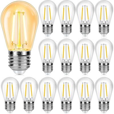 SANS MARQUE Lot De 15 Ampoules E27 S14 2w, Led Filament Vintage, Equivalent À Ampoule Incandescente 20w, Blanc Chaud 2700k, 160lm, Ip44 Étanche, Non Dimmabile, Pour Decorative Intérieur Et Extérieur Guirlande - Publicité SANS MARQUE Lot De 15 Ampoules E27 S14 2w, Led Filament Vintage, Equivalent À Ampoule Incandescente 20w, Blanc Chaud 2700k, 160lm, Ip44 Étanche, Non Dimmabile, Pour Decorative Intérieur Et Extérieur Guirlande - Publicité