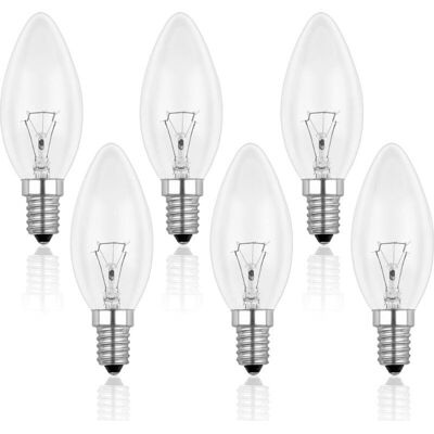BSIOFF Ampoule Bougie Clair E14 40w, Ampoule Incandescence Dimmable, Blanc Chaud 2700k, 400lm, Ampoule Flamme, E14 Ampoules À Bougie À Vis Edison, Pack De 6 - Publicité BSIOFF Ampoule Bougie Clair E14 40w, Ampoule Incandescence Dimmable, Blanc Chaud 2700k, 400lm, Ampoule Flamme, E14 Ampoules À Bougie À Vis Edison, Pack De 6 - Publicité