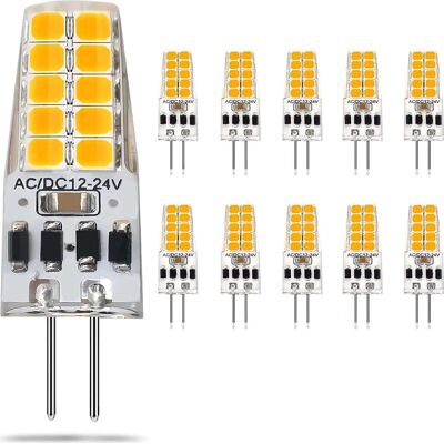 Vision Lot De 10 Ampoules Led 3w 12-24v, Culot G6.35, Blanc Chaud 2900k, Pour Éclairage Sous Meuble Ou Lampe De Bureau. Publicité Vision Lot De 10 Ampoules Led 3w 12-24v, Culot G6.35, Blanc Chaud 2900k, Pour Éclairage Sous Meuble Ou Lampe De Bureau. Publicité