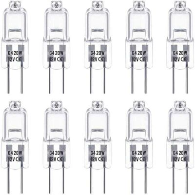 ACKERMAN Ampoules Halogènes G4, Lampe De Base À Broche Halogène 12v 20w, Blanc Chaud 2800k, Gradable, Lampe Halogène Basse Tension G4, Lampe À Capsule Transparente, Paquet De 10 56vingt - Publicité ACKERMAN Ampoules Halogènes G4, Lampe De Base À Broche Halogène 12v 20w, Blanc Chaud 2800k, Gradable, Lampe Halogène Basse Tension G4, Lampe À Capsule Transparente, Paquet De 10 56vingt - Publicité