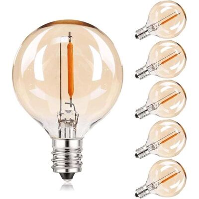 Scotch Lot De 6 Ampoules Led E12 Rétro G40 Globe Blanc Chaud 2200k 220v 240v Couronne Décorative - Publicité Scotch Lot De 6 Ampoules Led E12 Rétro G40 Globe Blanc Chaud 2200k 220v 240v Couronne Décorative - Publicité