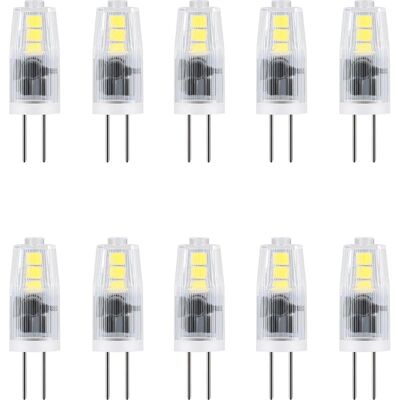 Vision Lot De 10 Ampoules Led G4 - 2 W - Pour Lustres, Salon, Chambre, Couloir - 12 V Ca/cc - Blanc Froid 6000 K - Économie D'Énergie - Publicité Vision Lot De 10 Ampoules Led G4 - 2 W - Pour Lustres, Salon, Chambre, Couloir - 12 V Ca/cc - Blanc Froid 6000 K - Économie D'Énergie - Publicité