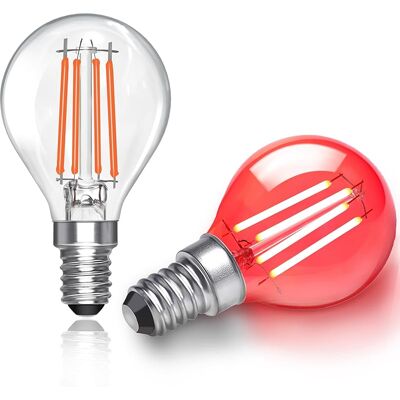 SANS MARQUE Lot De 2 Ampoule Rouge Led E14 4w, Équivalent Incandescence 40w, Ampoule Ronde G45, 400lm, Ac 230v, 360° Faisceaux, Ampoules Écoénergétique Colorée, Décoration Pour Mariages, Halloween, Noël - Publicité SANS MARQUE Lot De 2 Ampoule Rouge Led E14 4w, Équivalent Incandescence 40w, Ampoule Ronde G45, 400lm, Ac 230v, 360° Faisceaux, Ampoules Écoénergétique Colorée, Décoration Pour Mariages, Halloween, Noël - Publicité