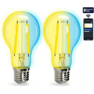 OEM Lot De 2 Ampoules Filament Spirale Connectées Bluetooth Mesh Aigostar A60 E27 4.9w Rgbw, Verre Dégradé Avec Télécommande Déco Maison - Publicité OEM Lot De 2 Ampoules Filament Spirale Connectées Bluetooth Mesh Aigostar A60 E27 4.9w Rgbw, Verre Dégradé Avec Télécommande Déco Maison - Publicité