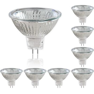 SANS MARQUE Pack De 8 12v Ampoules Halogènes Réflecteur Gu5.3 50w, Dimmable Projecteur, Ampoule Spot Halogène Mr16, 660lm, Blanc Chaud 2700k, 36 °faisceaux, Base À 2 Broches - Publicité SANS MARQUE Pack De 8 12v Ampoules Halogènes Réflecteur Gu5.3 50w, Dimmable Projecteur, Ampoule Spot Halogène Mr16, 660lm, Blanc Chaud 2700k, 36 °faisceaux, Base À 2 Broches - Publicité