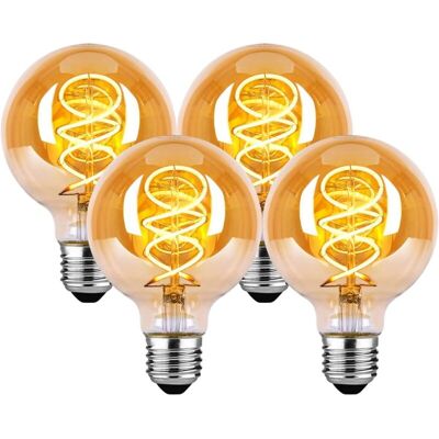 Melissa Ampoule Led E27, Ampoule E27 Vintage Dimmable 4w G80 Ampoule Led E27 Blanc Chaud 2200k 260lm Edison Décorative Rétro Ampoule Vintage Antique Lampe Equivalent À Incandescente 40w, Lot De 4 - Publicité Melissa Ampoule Led E27, Ampoule E27 Vintage Dimmable 4w G80 Ampoule Led E27 Blanc Chaud 2200k 260lm Edison Décorative Rétro Ampoule Vintage Antique Lampe Equivalent À Incandescente 40w, Lot De 4 - Publicité