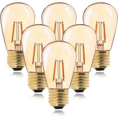 MOXIE Ampoule Led St45 Vintage Edison Filament E27 1w Équivalent 10 W Ampoules À Incandescence, Super Blanc Chaud 2200k, Doré En Verre Lampe Décorative, Non Variable, Ambre, Lot De 6 - Publicité MOXIE Ampoule Led St45 Vintage Edison Filament E27 1w Équivalent 10 W Ampoules À Incandescence, Super Blanc Chaud 2200k, Doré En Verre Lampe Décorative, Non Variable, Ambre, Lot De 6 - Publicité