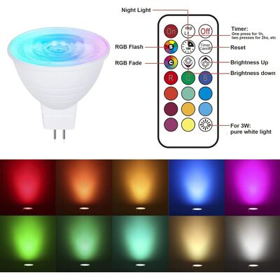 SANS MARQUE 4x Ac/dc 12v Mr16 Ampoules Led À Changement De Ccouleur Gu5.3 Avec Télécommande Rgb+blanc Froid Dimmable, 3w Équivalent 30w, Lumières D'Ambianc, Avec Fonction De Mémoire Et De Synchronisation - Publicité SANS MARQUE 4x Ac/dc 12v Mr16 Ampoules Led À Changement De Ccouleur Gu5.3 Avec Télécommande Rgb+blanc Froid Dimmable, 3w Équivalent 30w, Lumières D'Ambianc, Avec Fonction De Mémoire Et De Synchronisation - Publicité