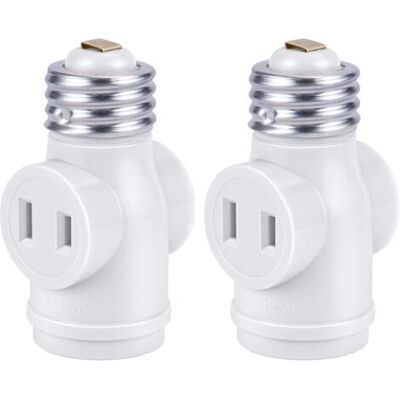 ABYSSE Adaptateur De Douille Polarisée Homologué E26 Vers 2, Ampoule Standard (moyenne) Porte-lampe E26 Vers 2 Mâchoires Pour Répartiteur De Prise, Blanc, Pack 2 - Publicité ABYSSE Adaptateur De Douille Polarisée Homologué E26 Vers 2, Ampoule Standard (moyenne) Porte-lampe E26 Vers 2 Mâchoires Pour Répartiteur De Prise, Blanc, Pack 2 - Publicité