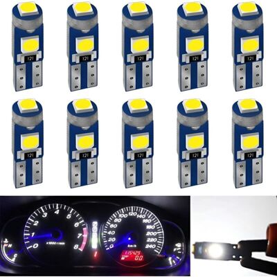 Vision 10 Pieces T5 W3w Ampoule À 2721 27 37 286 Pc74 Led,12v,20lm,0.7w,puces 3smd 3030,pour Éclairage Intérieur De Voiture Tableau De Bord Remplacement De Lampe D'Instrument Automatique(blanc) - Publicité Vision 10 Pieces T5 W3w Ampoule À 2721 27 37 286 Pc74 Led,12v,20lm,0.7w,puces 3smd 3030,pour Éclairage Intérieur De Voiture Tableau De Bord Remplacement De Lampe D'Instrument Automatique(blanc) - Publicité