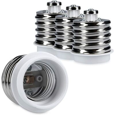 Melissa 4x Adaptateur De Douille - Convertisseur De Douilles E40 Vers E27 - Adaptateur De Support De Lampe Culot E27 Pour Ampoule Led Halogène - Publicité Melissa 4x Adaptateur De Douille - Convertisseur De Douilles E40 Vers E27 - Adaptateur De Support De Lampe Culot E27 Pour Ampoule Led Halogène - Publicité