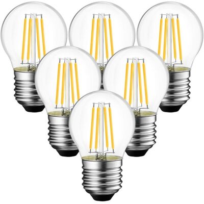 MOXIE Ampoule, 4w Ampoule Led E27 Filament G45, 470 Lumens Equivalente À Ampoule Halogène Vintage 40w, 2700k Blanc Chaud, Non Réglable,lot De 6 - Publicité MOXIE Ampoule, 4w Ampoule Led E27 Filament G45, 470 Lumens Equivalente À Ampoule Halogène Vintage 40w, 2700k Blanc Chaud, Non Réglable,lot De 6 - Publicité