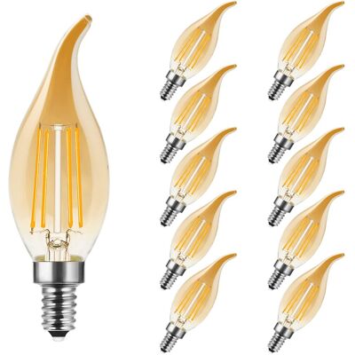 OEM Ampoule Led E14 4w - Blanc Chaud 2700k - Équivalent 35w - 350lm Ambré - Culot Vis Petit - Non Dimmable - Lot De 10 - Publicité OEM Ampoule Led E14 4w - Blanc Chaud 2700k - Équivalent 35w - 350lm Ambré - Culot Vis Petit - Non Dimmable - Lot De 10 - Publicité
